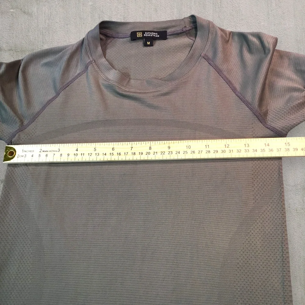 Euphoric Equestrian Women Olive Taupe Seamless Long Sleeve Base Layer Top Size M
